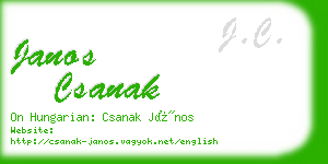 janos csanak business card